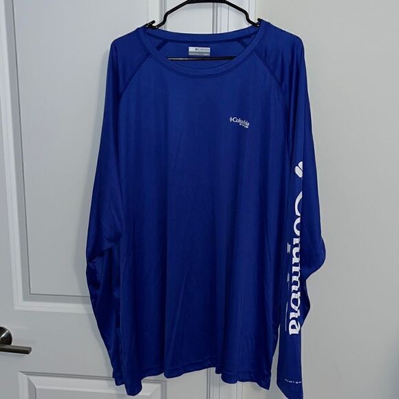 New COLUMBIA PFG Terminal Tackle Duke Royal Blue OmniShade Long Sleeve Shirt 4XL - Picture 1 of 5